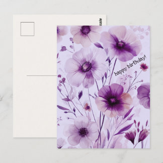 Carte Postale Belles Fleurs Sauvages FLEURS JOYEUX ANNIVERSAIRE