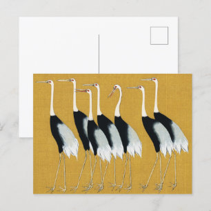 Carte Postale Belles grues japonaises de Couronne rouge par Ogat