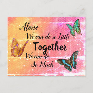 Carte Postale Belles papillons rose orange Motivationnel
