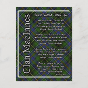 Carte Postale Beloved Ecosse, je t'adore, tartan MacInnes