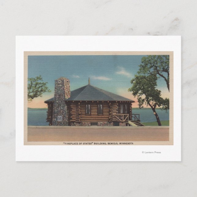 Carte Postale Bemidji, MN - Vue de la cheminée des États Bldg (Devant)