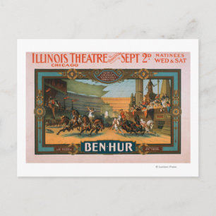 Carte Postale Ben-Hur à l'affiche du cinéma de l'Illinois à Chic