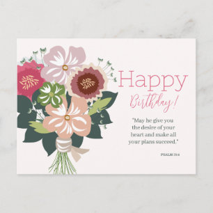 Carte Postale Bénédiction d'anniversaire florale