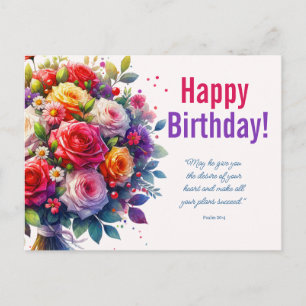 Carte Postale Bénédiction d'anniversaire florale