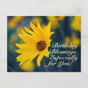 Carte Postale Bénédiction d'anniversaire prière Fleur sauvage ja