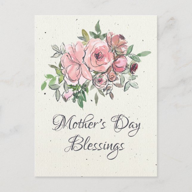 Carte Postale Bénédiction de la fête des mères Bible Verse Flora (Devant)