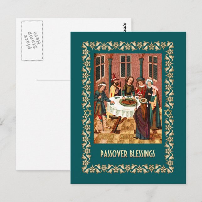 Carte Postale Bénédiction de la Pâque.Cartes postales d'art (Devant / Derrière)