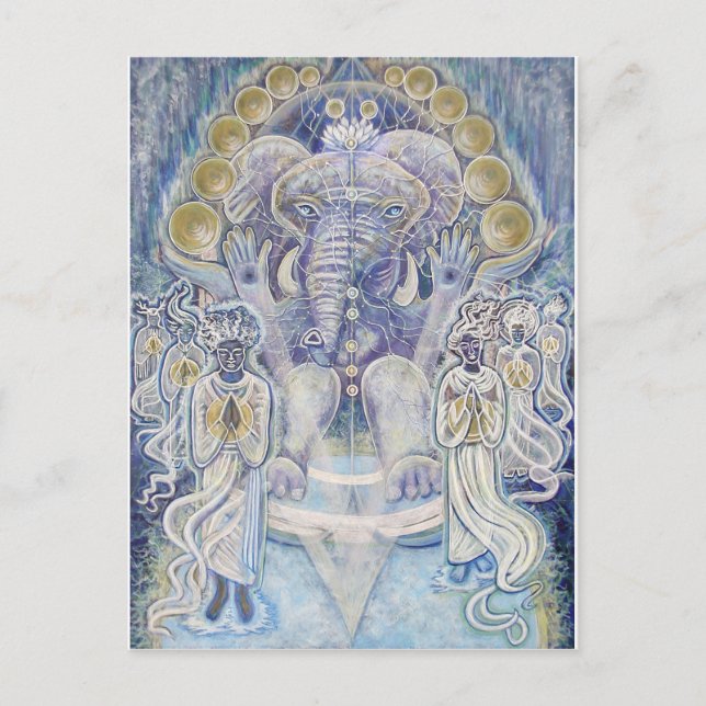 Carte postale Bénédiction de richesse Ganesha (Devant)