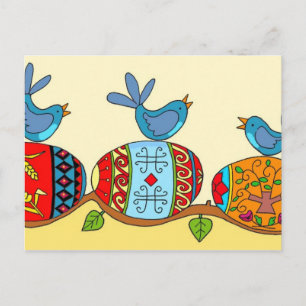 Carte Postale Bénédiction du printemps Art populaire ukrainien