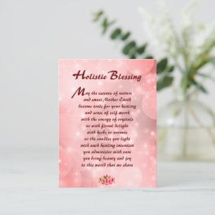 Carte Postale Bénédiction holistique rose étincelle 