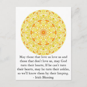 Carte Postale Bénédiction irlandaise humoristique d'IRLANDE