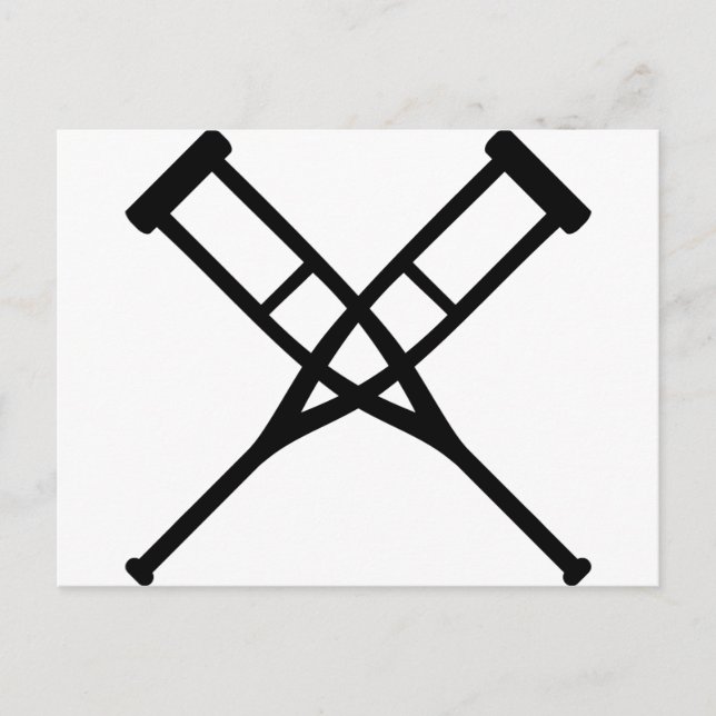 Carte Postale béquilles croisées (Devant)