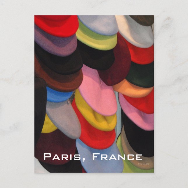 Carte postale Berets colorée (Devant)