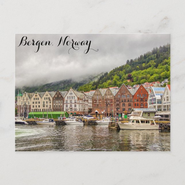 Carte Postale Bergen Norvège Photo de voyage (Devant)
