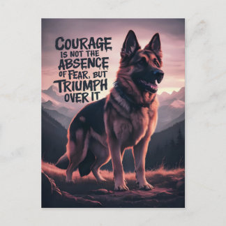 Carte Postale Berger Allemand Courage au Coucher du Soleil