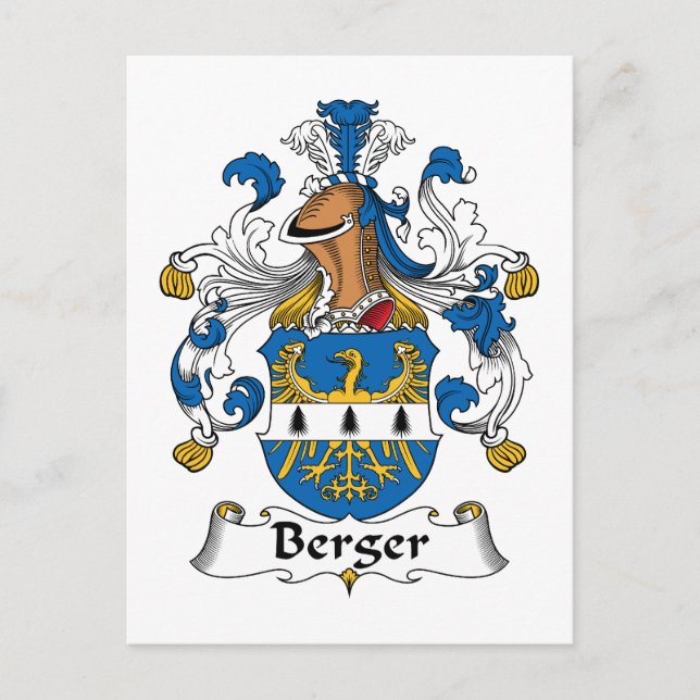 Carte Postale Berger Family Crest (Devant)