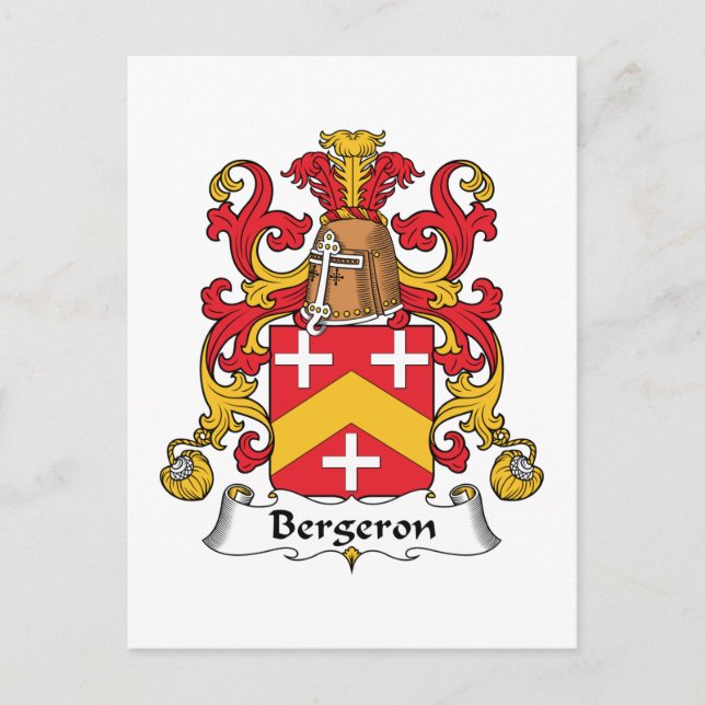 Carte Postale Bergeron Family Crest (Devant)