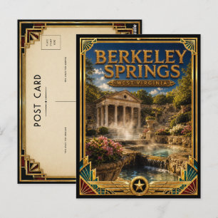Carte Postale Berkeley Springs Virginie-Occidentale Art Déco Vin