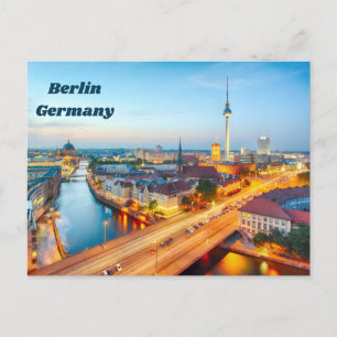 Carte Postale Berlin, Allemagne Centre-ville le soir