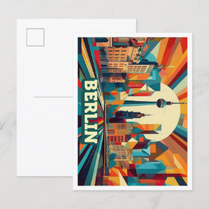 Carte Postale Berlin Allemagne coloré artistique