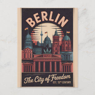 Carte Postale Berlin Allemagne Paysage Urbain Rétro Voyage
