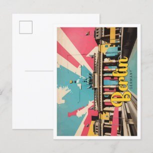 Carte Postale Berlin Allemagne Pop Art Voyage Illustration