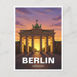 Carte Postale Berlin Allemagne Porte de Brandebourg coucher de s