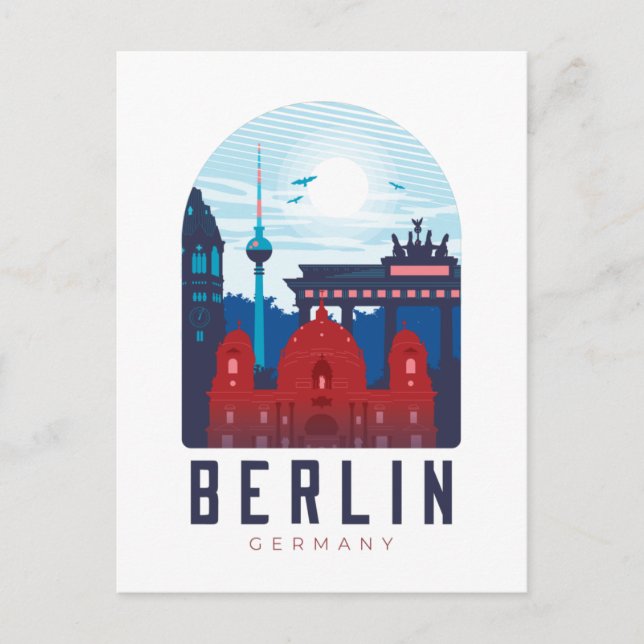 Carte Postale Berlin Allemagne Skyline (Devant)