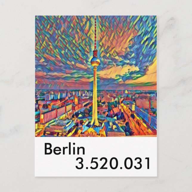 Carte Postale Berlin Hauptstadt Fernsehturm bunt Einwohner (Devant)