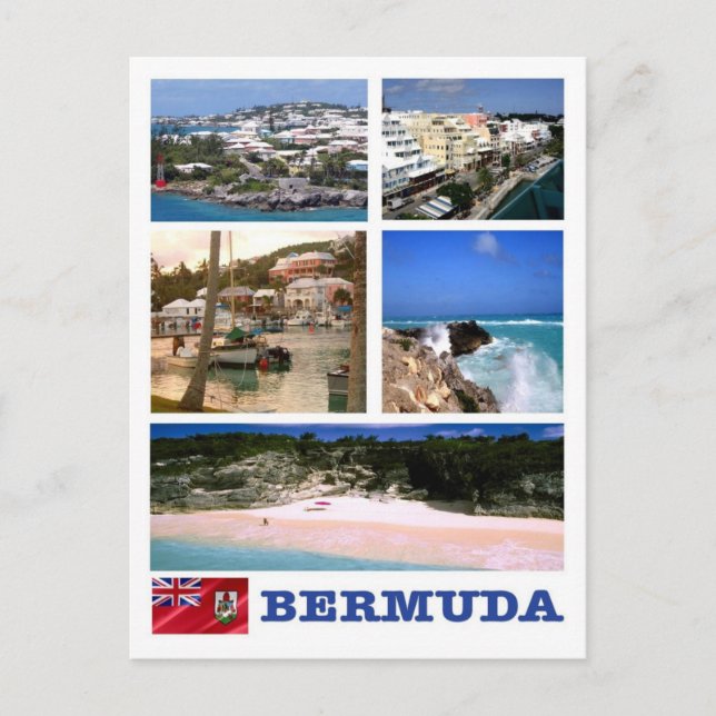 Carte Postale Bermudes - Mosaïque - (Devant)