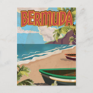 Carte Postale Bermudes vintage fun affiche de voyage