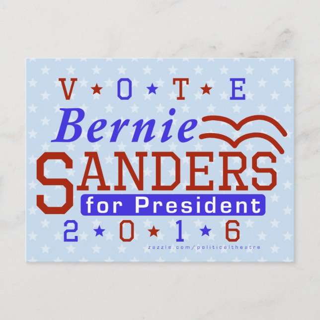 Carte Postale Bernie Sanders Président démocrate des élections 2 (Devant)