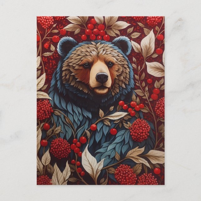 Carte Postale Berries rouges de l'ours Brown William Morris Insp (Devant)