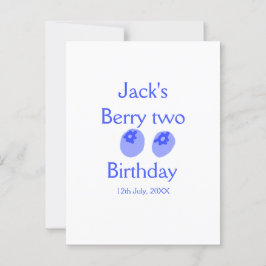 Carte Postale Berry deux anniversaire bleu berry ajouter nom dat