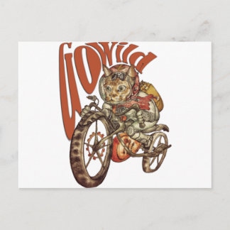 Carte Postale Berserk Steampunk Moto Chat Go Wild T-Shirt.p