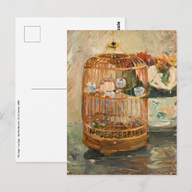 Carte Postale Berthe Morisot - La Cage (Devant / Derrière)