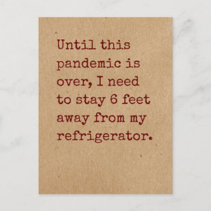 Carte Postale Besoin de rester à 6 pieds du réfrigérateur