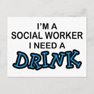Carte Postale Besoin d'un verre - travailleur social