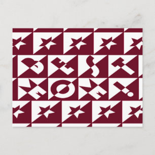 Carte Postale Best Mama Red and White Pattern with Stars