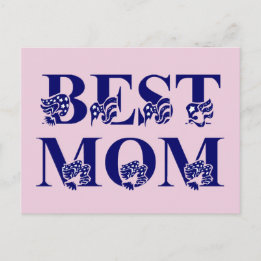 Carte Postale Best Mom USA Flag Text