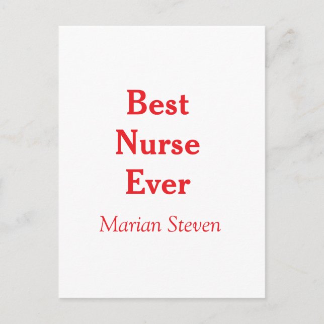 Carte Postale Best nurse ever medical professional paramedical d (Devant)