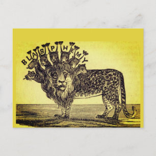 Carte Postale Bête de blasphème du livre de l'Apocalypse