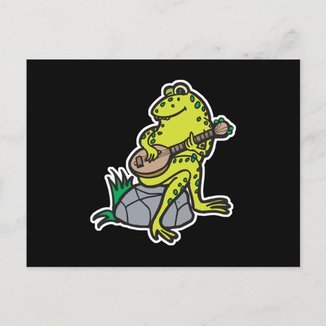 Carte Postale bête grenouille jouant de la guitare (Devant)