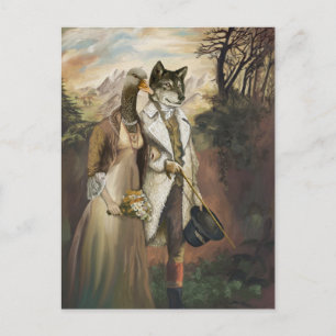 Carte Postale Bêtes nobles - Loup dans les vêtements de mouton