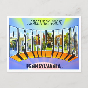 Carte Postale Bethléem, Pennsylvanie Vintage Big Letters
