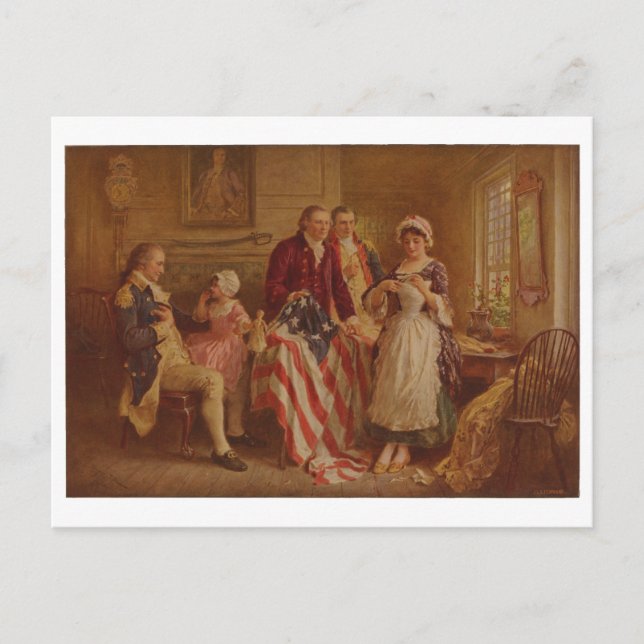 Carte Postale Betsy Ross, 1777, JLG Ferris, c1930 (Devant)