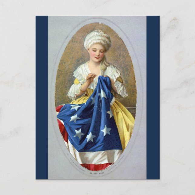 Carte Postale Betsy Ross coudre le premier drapeau américain (Devant)