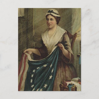 Carte Postale Betsy Ross cousant le premier drapeau américain