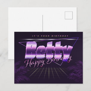 Carte Postale Betty Name Prénom lila Date d'anniversaire de la c