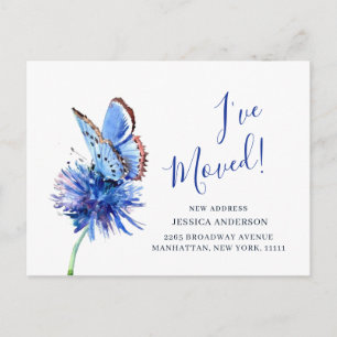 Carte Postale Beurre Bleu mignon Fleur Faire-part de déplacement